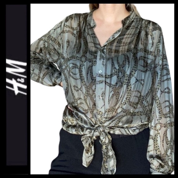 H&M x Richard Allan 60’s Mod Print Tunic Blouse - Picture 3 of 8